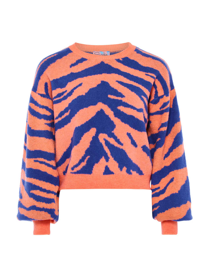 Women Sweater in Orange Blau