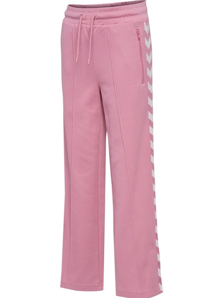 Kinder Sweat Pants "Hmljr Archive Wide Leg Poly Pants" in Rosa