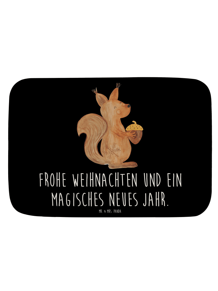 Badezimmerteppich Eichhörnchen Weihnachtszeit m... in Schwarz