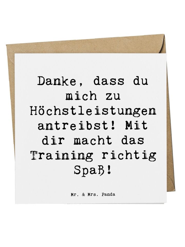 Grußkarte Spruch Motivierender Fitness-Trainer ... in Weiß
