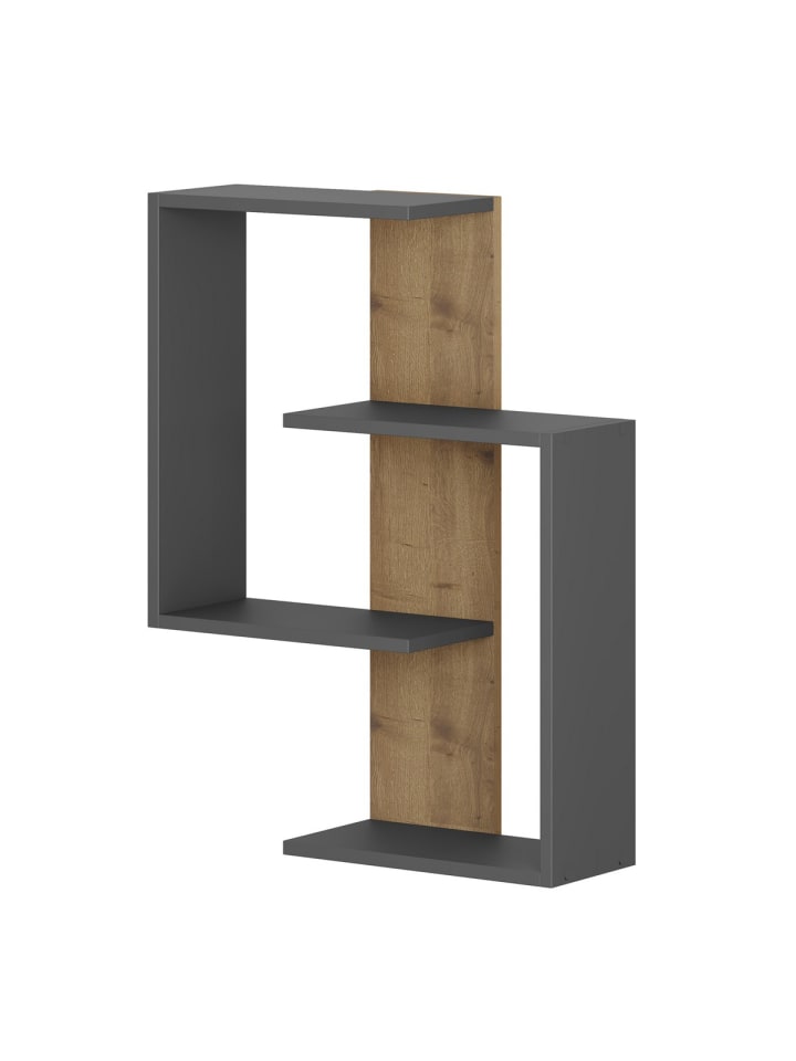 Wandregal PARANOID in Anthrazitgrau - (W)64 x (H)85 x (L)22 cm