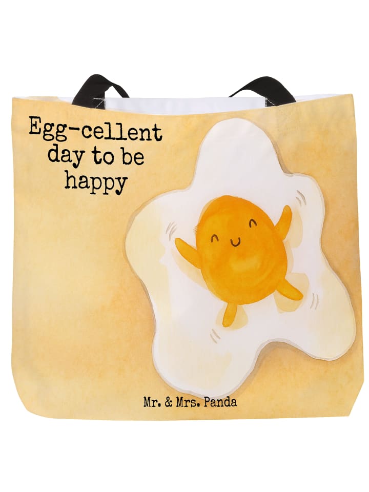 Tasche Spiegelei Ei Design mit Spruch in Weiß