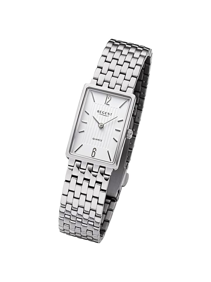 Analog-Armbanduhr Regent Metallarmband silber extra groß (ca. 20x29mm)