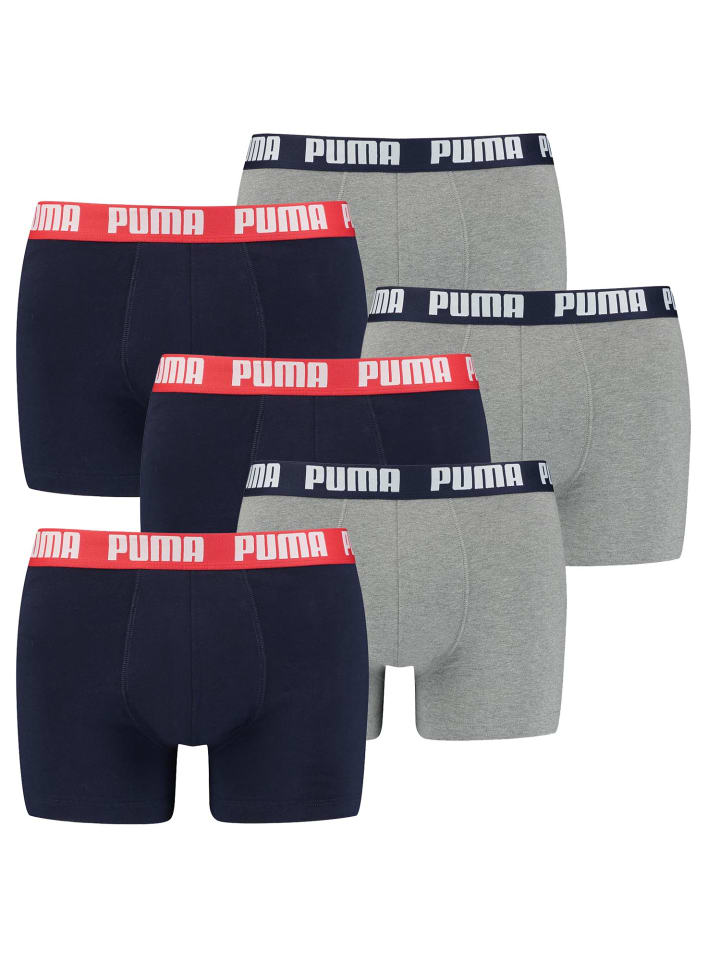 Boxershorts PUMA BASIC BOXER 6P in 036 - Blue / Grey Melange
