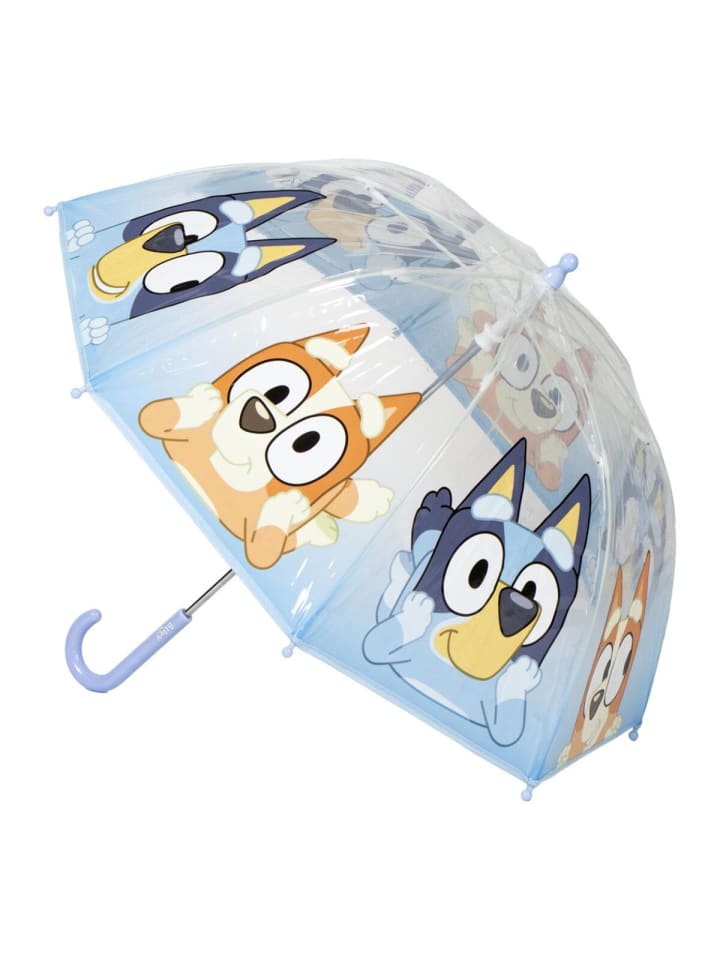 Bluey Kinder Ø 71 cm Regenschirm manueller Bubble-Schirm & in Blau