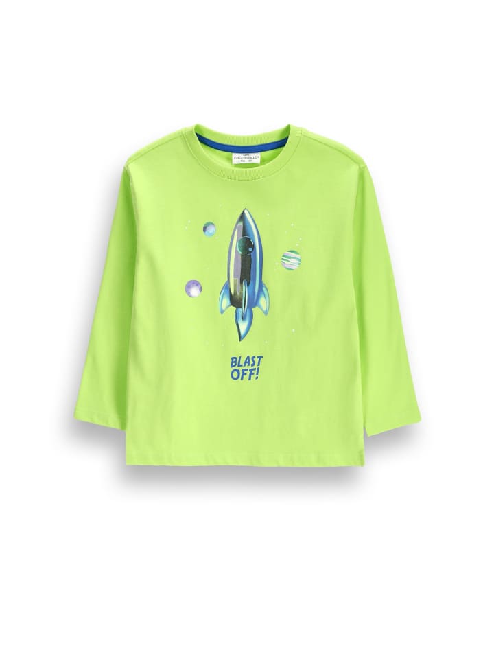 Baumwoll-langarmshirt in limonengrün