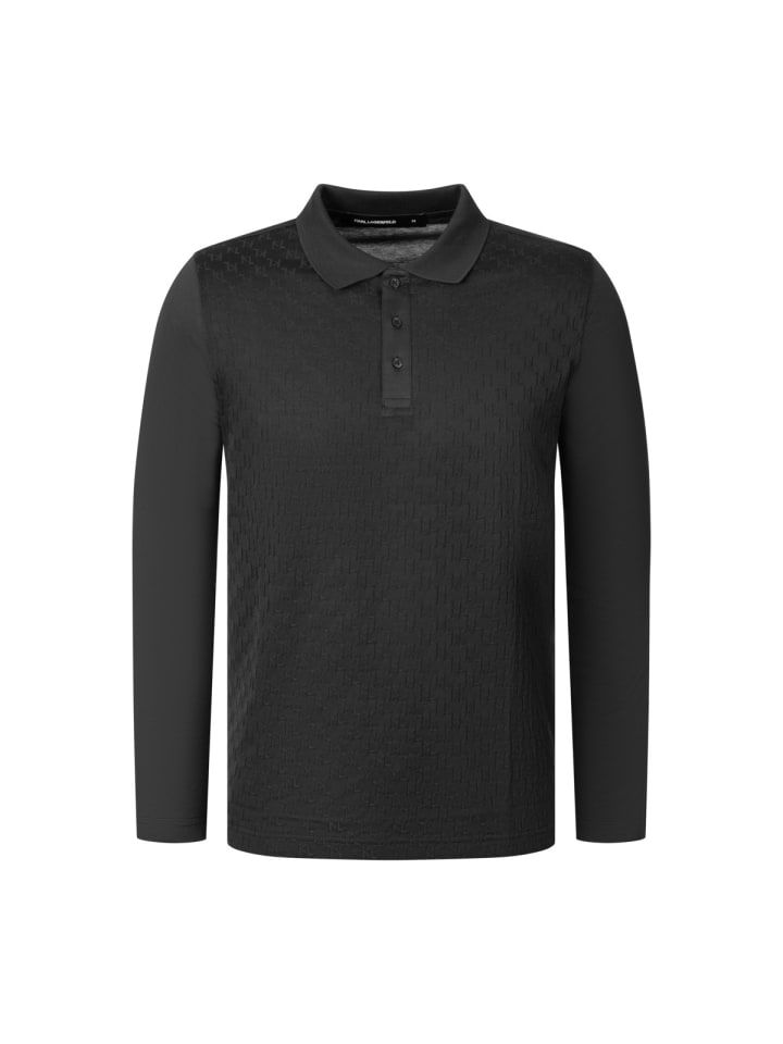 Langarm-Poloshirt 745007 in schwarz