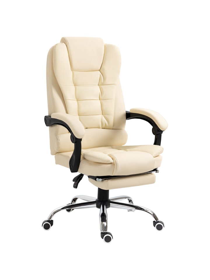 Bürostuhl in Cremeweiß 64,5L x 69B x 117H cm