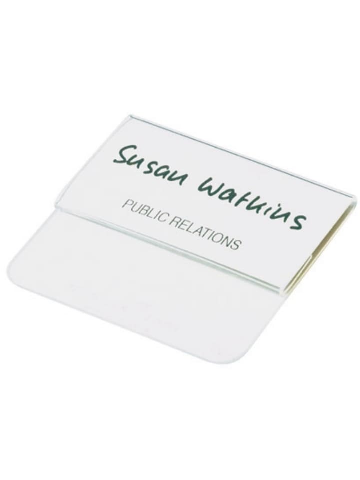 Namensschilder mit Einstecklasche 40x75mm transparent Packung mit 25 ...