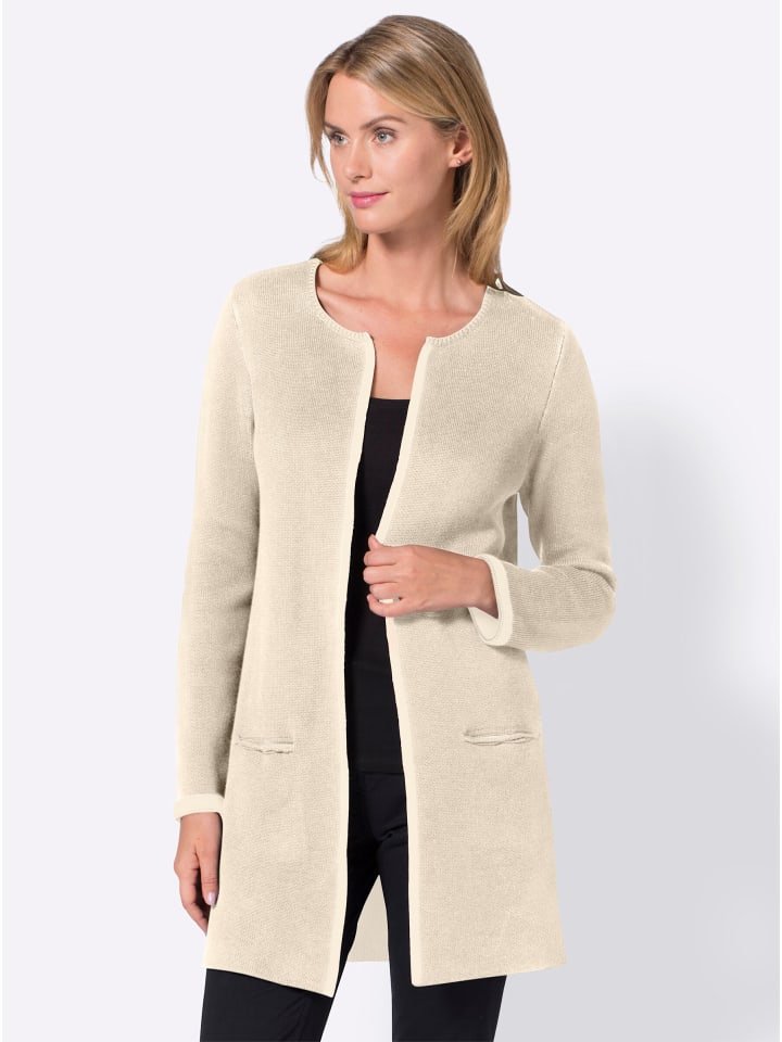 Strickjacke in beige-ecru
