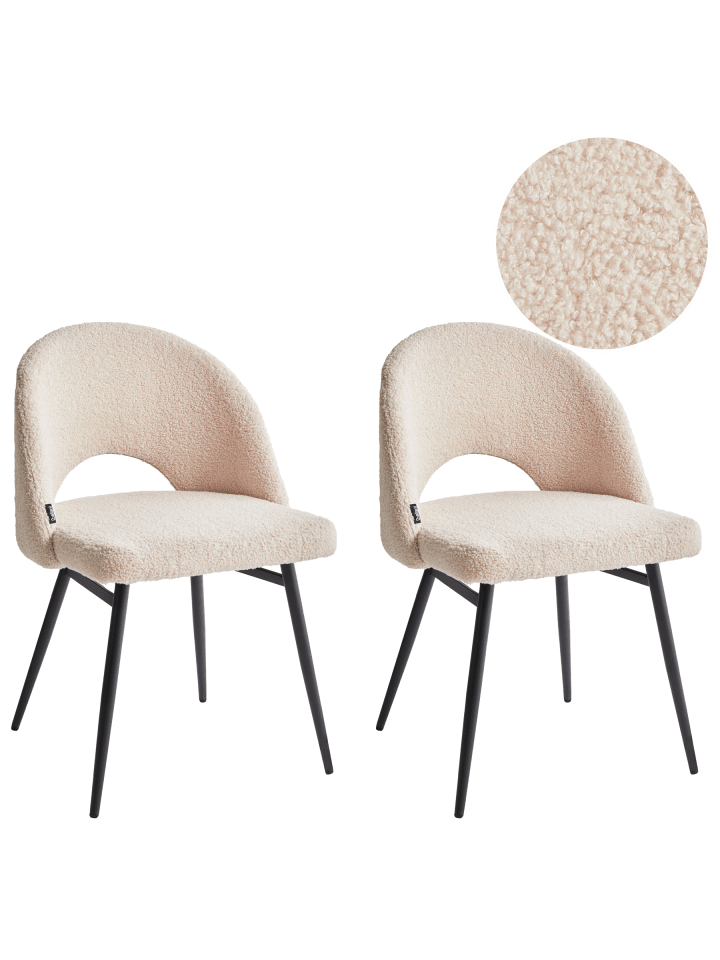2er-Set Esszimmerstuhl ONAGA in Beige/Schwarz