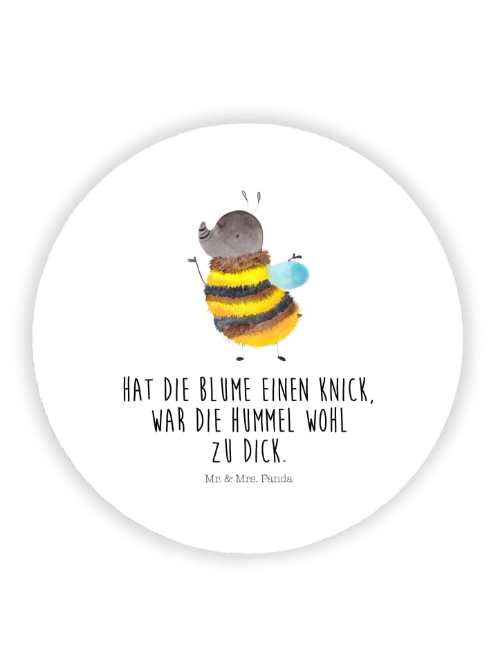Magnet Hummel flauschig mit Spruch in Weiß