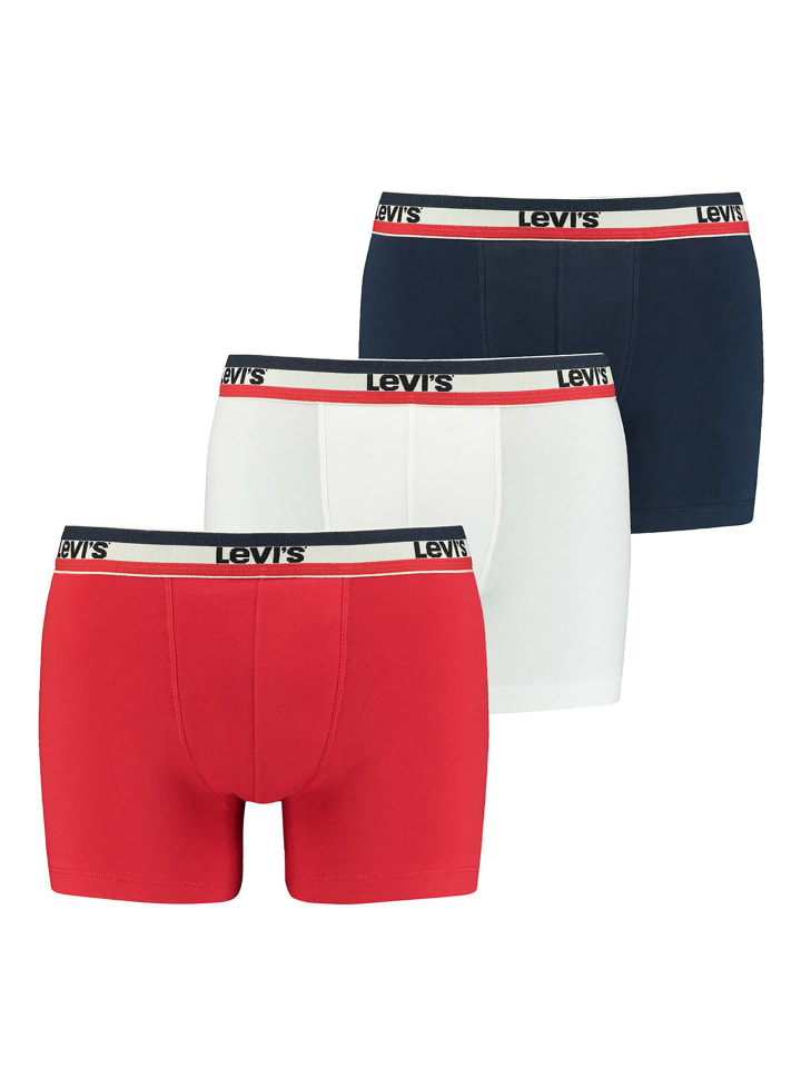 Boxershort 3er Pack in Weiß/Blau/Rot