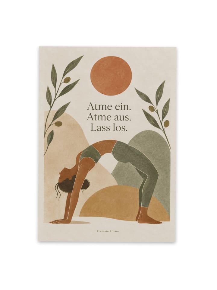 Postkarte Frau ruhig Design mit Spruch in Weiß