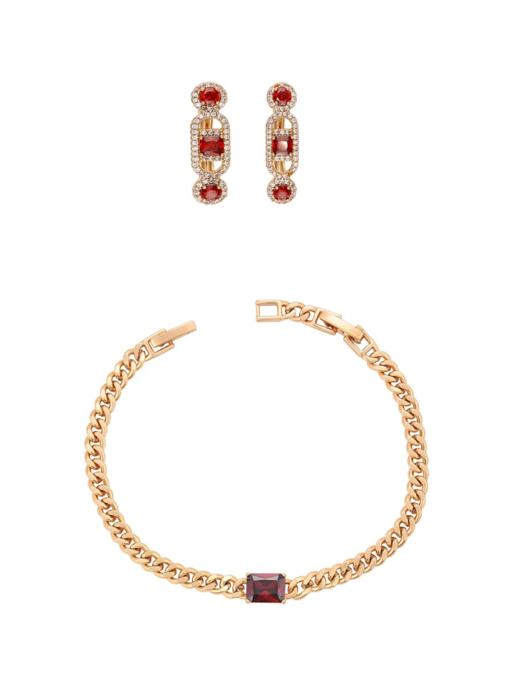 Women Jewelry Set in rose gold red