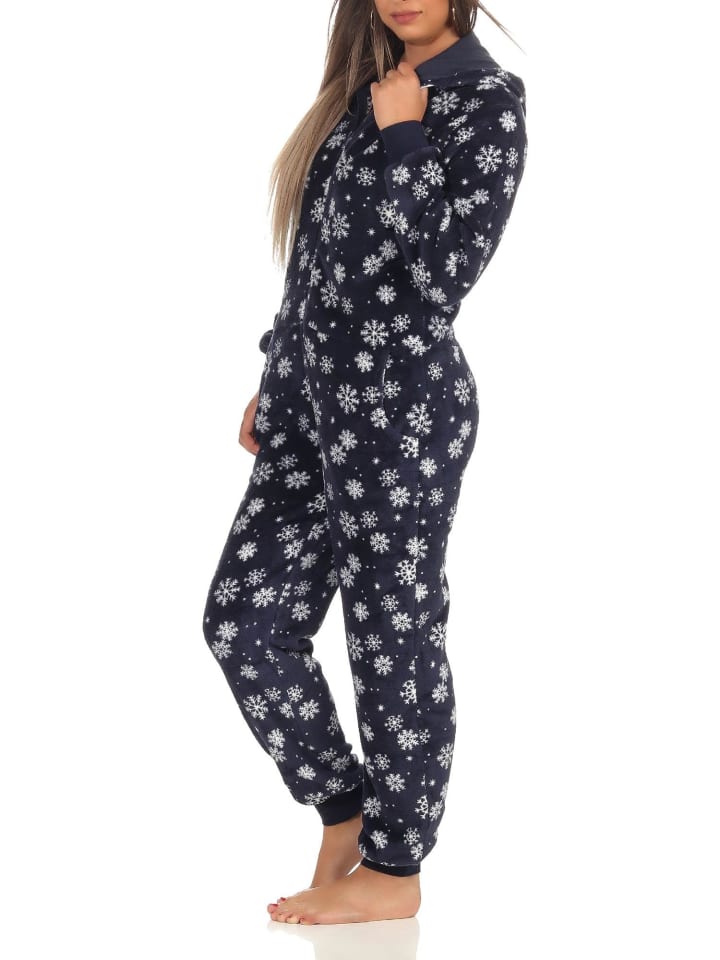 Jumpsuit Overall Kapuze wterlichen Design - 51276 in marine