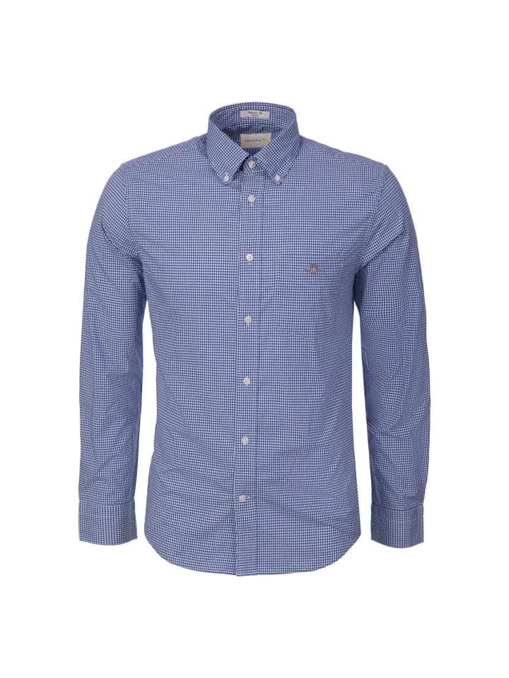 Langarmhemd Reg Classic Poplin Gingham in blau