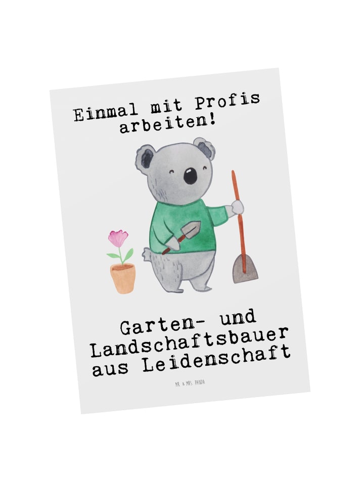 Postkarte Garten- und Landschaftsbauer Leidensc... in Weiß