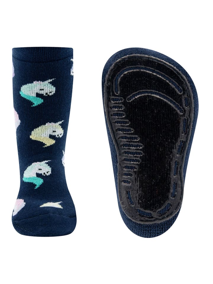 Stoppersocken Einhörner in navy