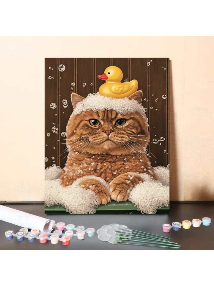 DIY Malen nach Zahlen Set-"Schaumkatz"