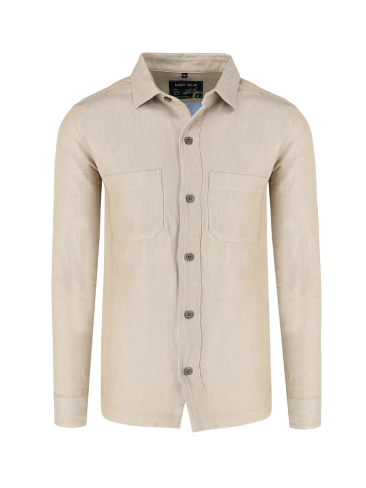 Casual Modern Fit Freizeithemd in Beige 22