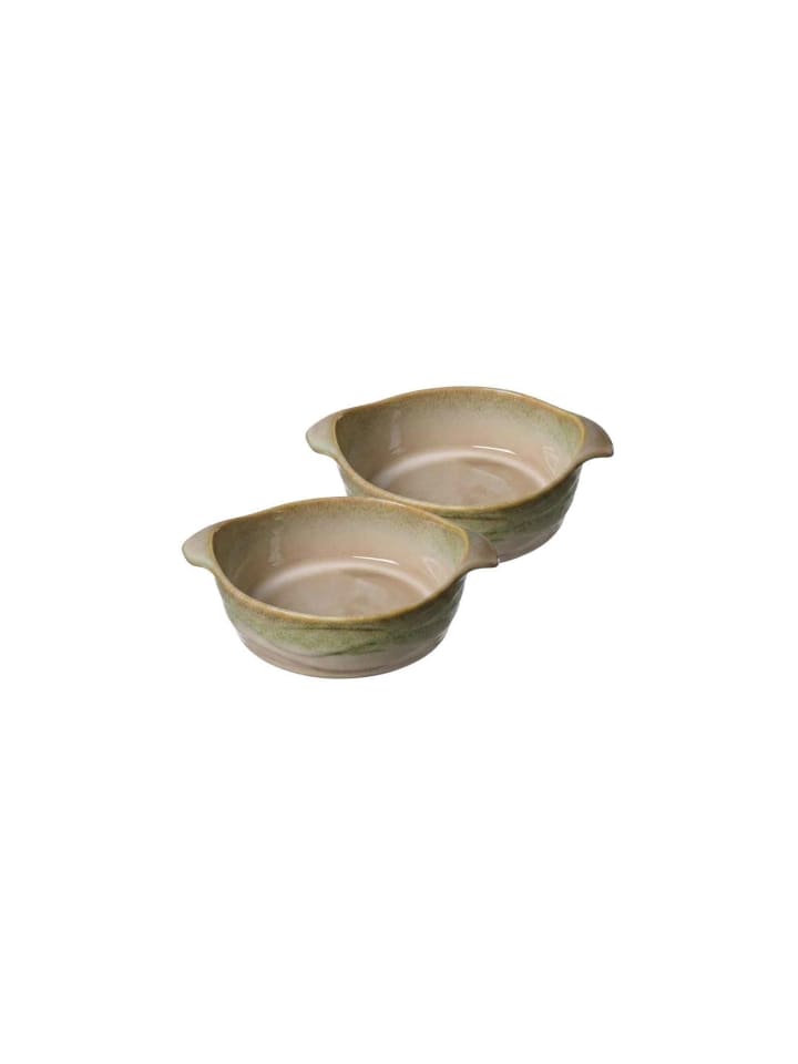 2er Set Auflaufformen rund Tortosa in Braun 22 x 17 cm
