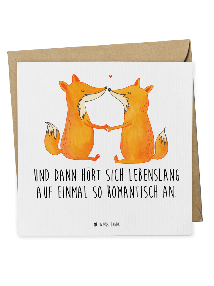 Deluxe Karte Füchse Liebe mit Spruch in Weiß