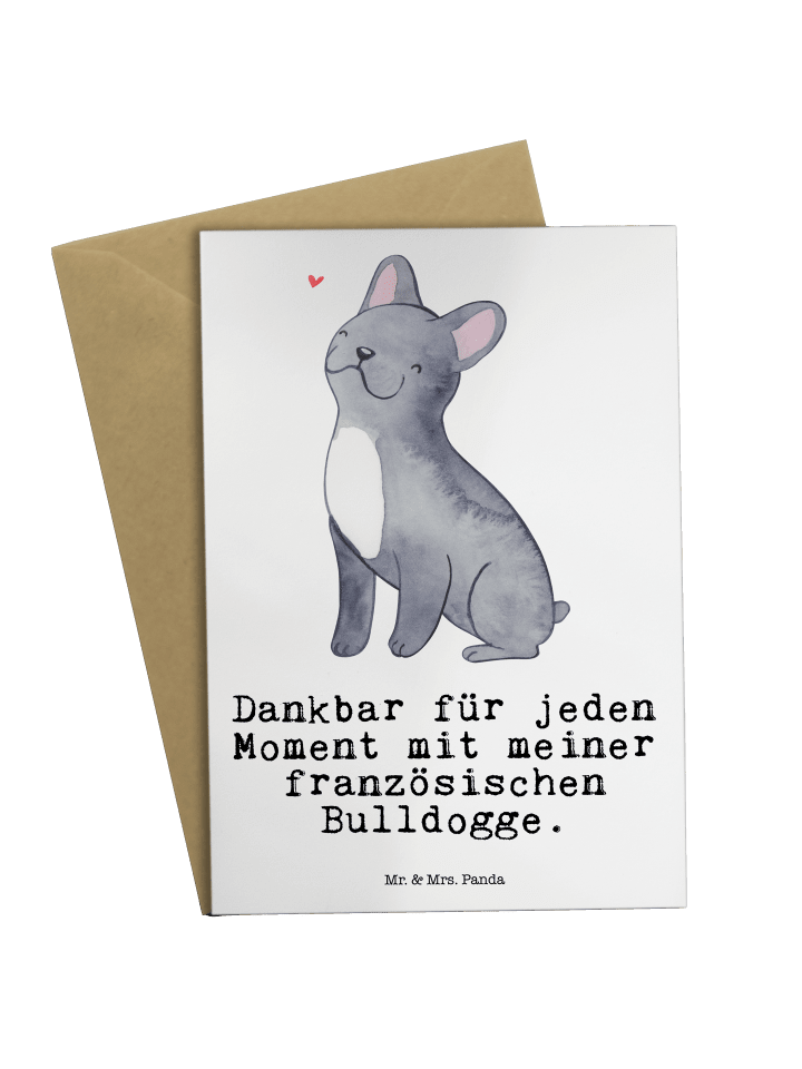 Glückwunschkarte Französische Bulldogge Moment ... in Weiß