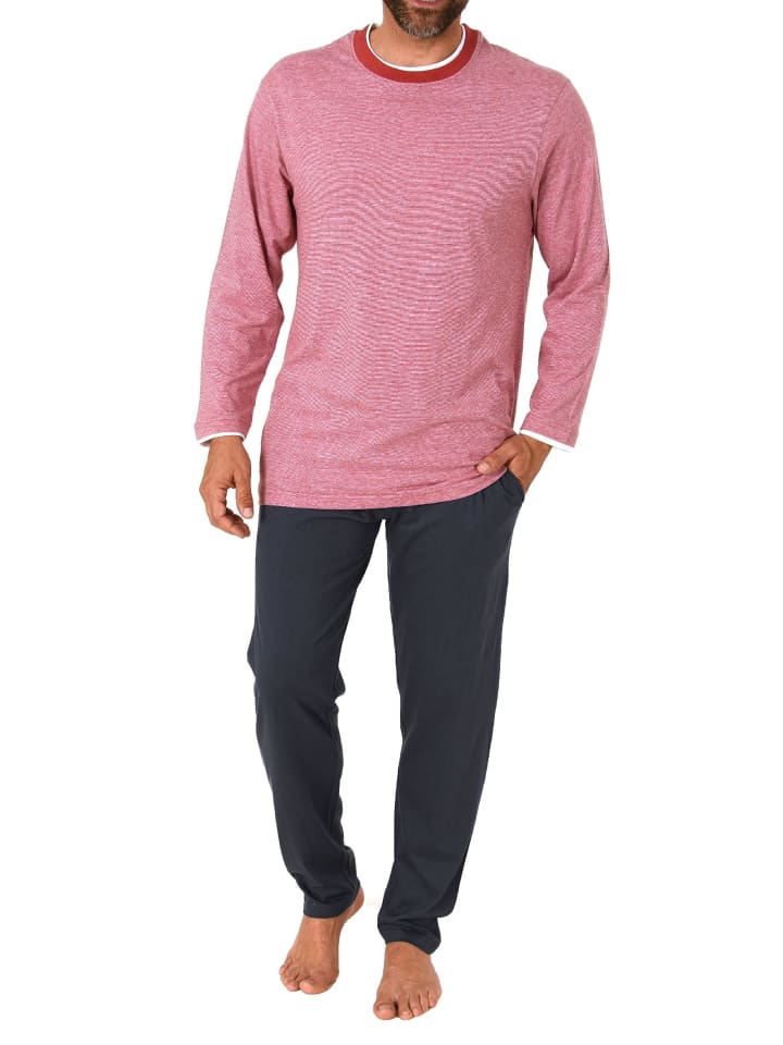 langarm Schlafanzug Pyjama - 78024 in rot