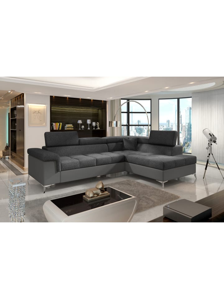 Eduardo Recamiere Rechts in Anthrazit -  (L) 202 x (B) 275 x (H) 88 cm