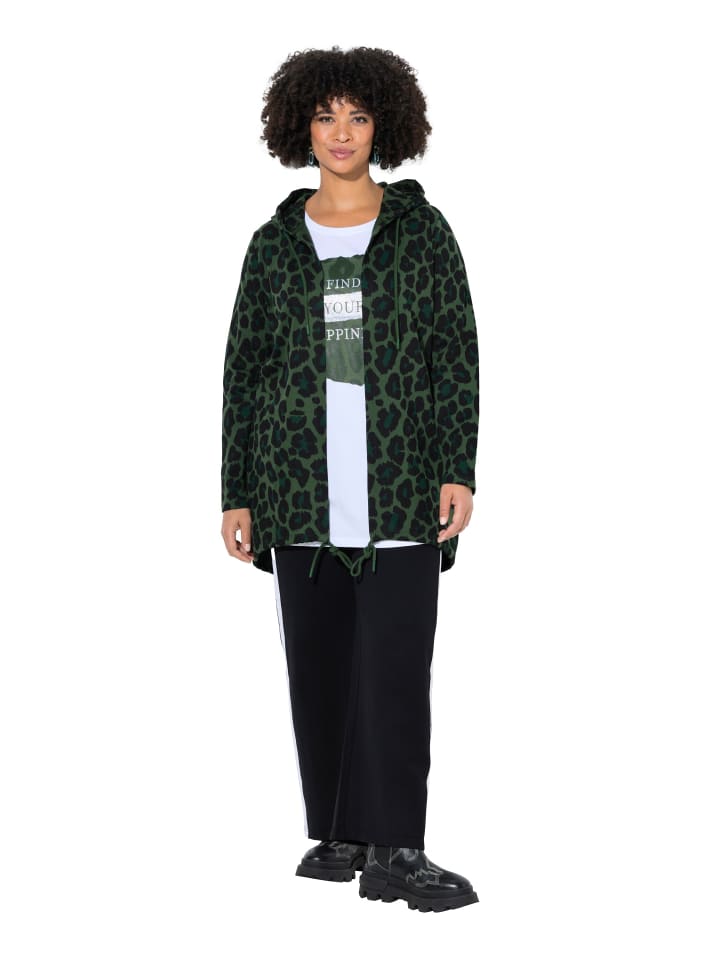 Sweatjacke in dunkelgrün