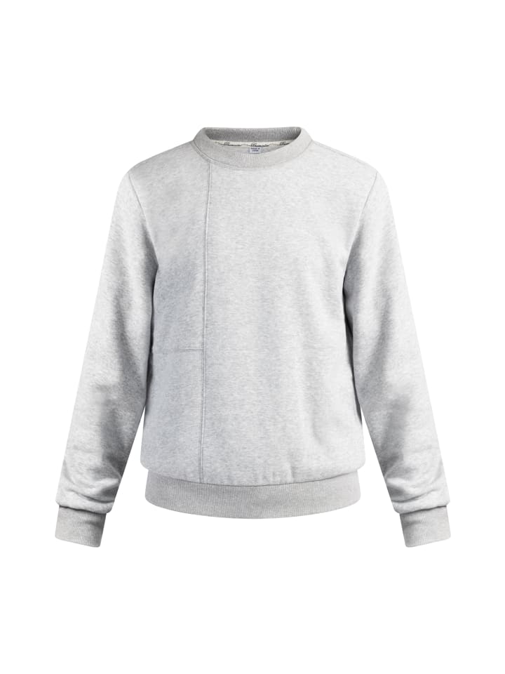 Herren Sweatshirt Mit Rundhals in Hellgrau Melange