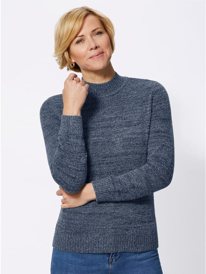 Pullover in blau-meliert