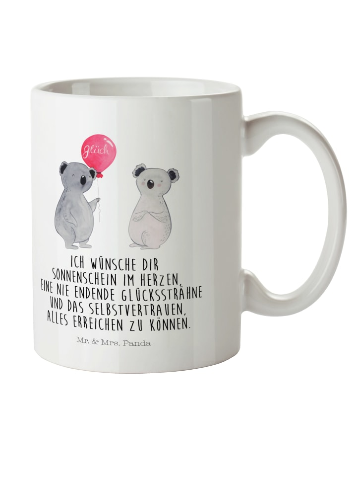 Kaffeetasse Koala Luftballon mit Spruch in Weiß