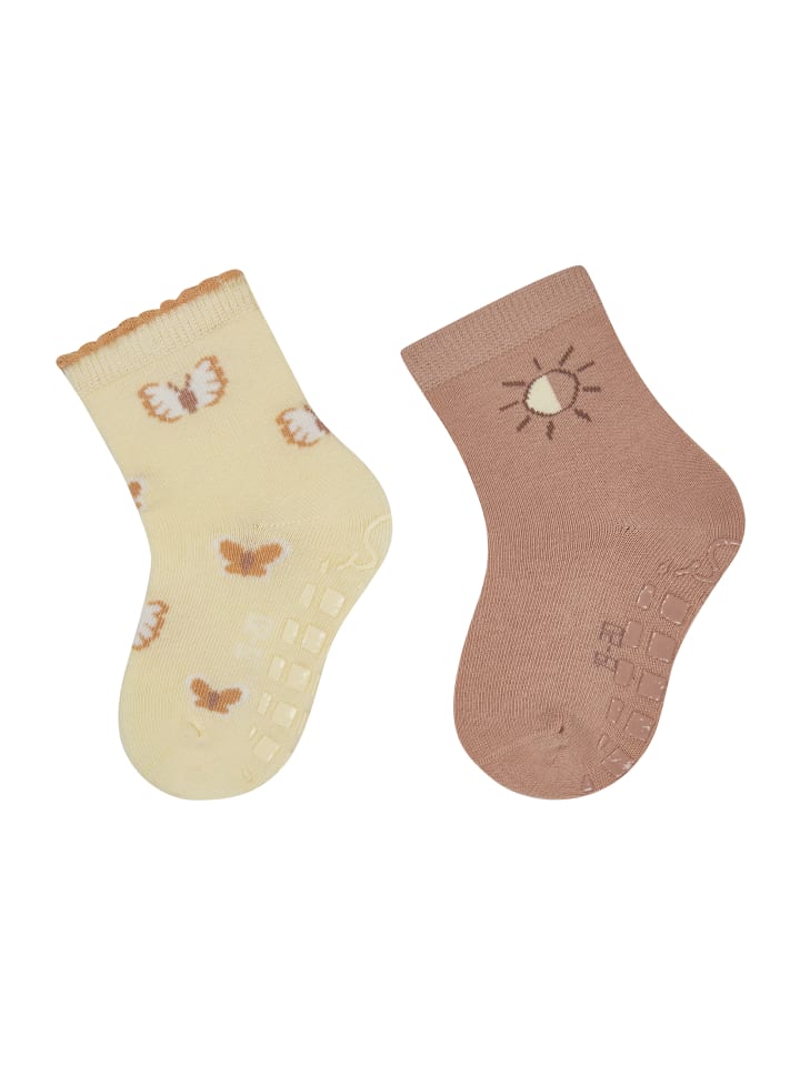 ABS Socken 2er-Pack Schmetterling in dunkelgelb