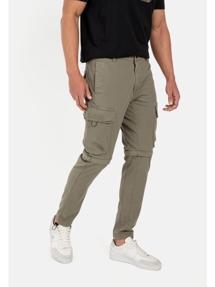 Tapered Fit Zip-off Cargohose in Khaki