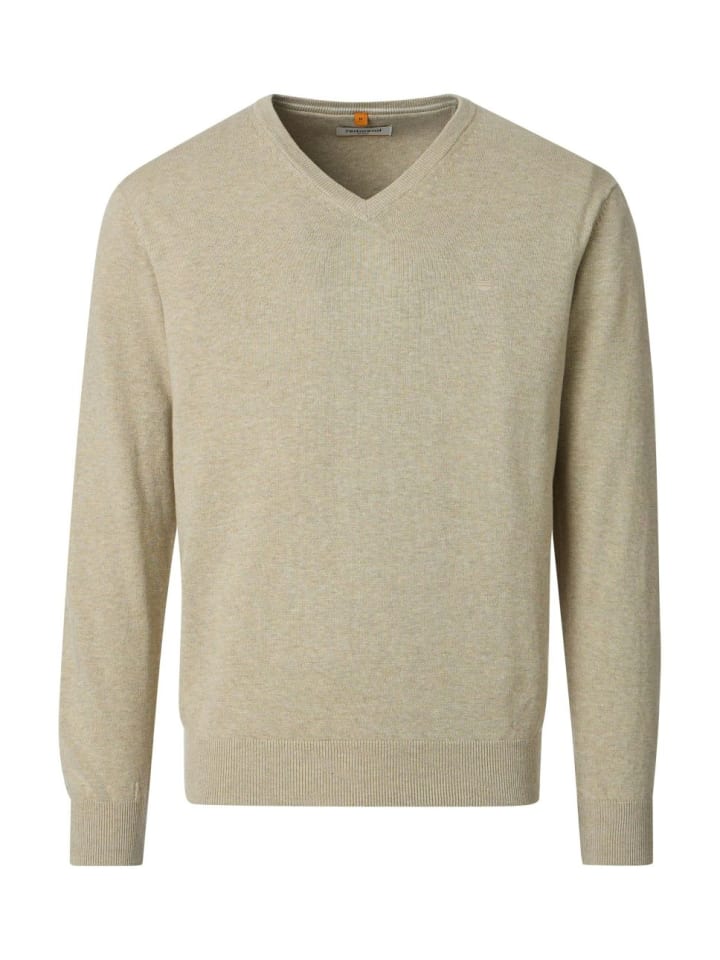 V-Ausschnitt Pullover in beige