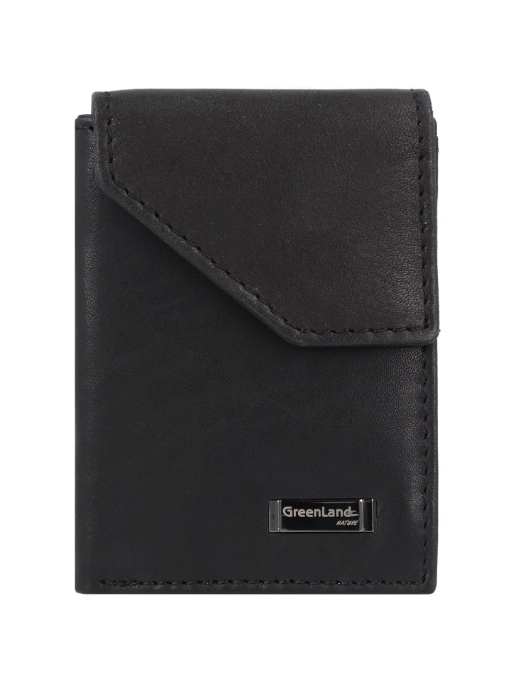 Black Nappa Geldbörse RFID Leder 7 cm schwarz