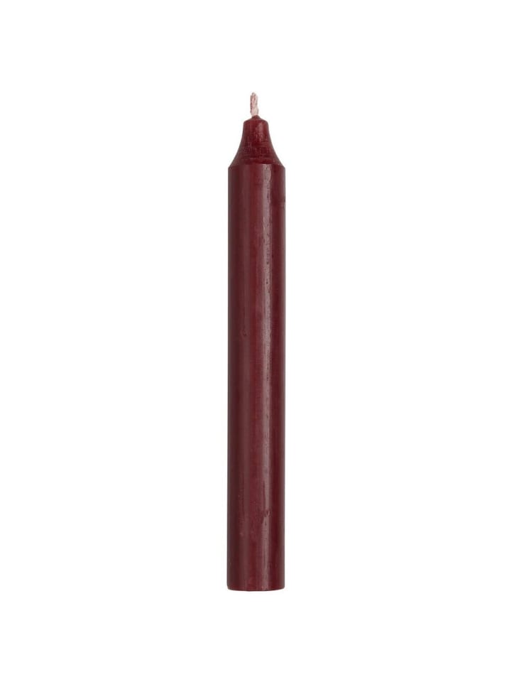 Rustikale Stabkerze 18 cm | Ø 2,2 cm in bordeaux