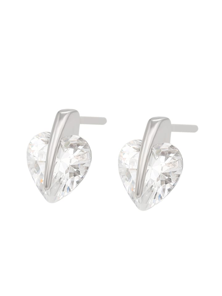 Women Stud Earrings in Silver White