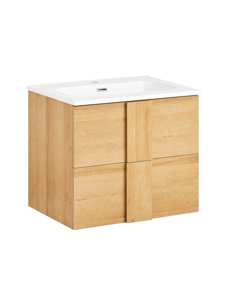 Waschbeckenunterschrank in Hell-Eiche - (W) 44 x (H) 54 x (L) 60 cm