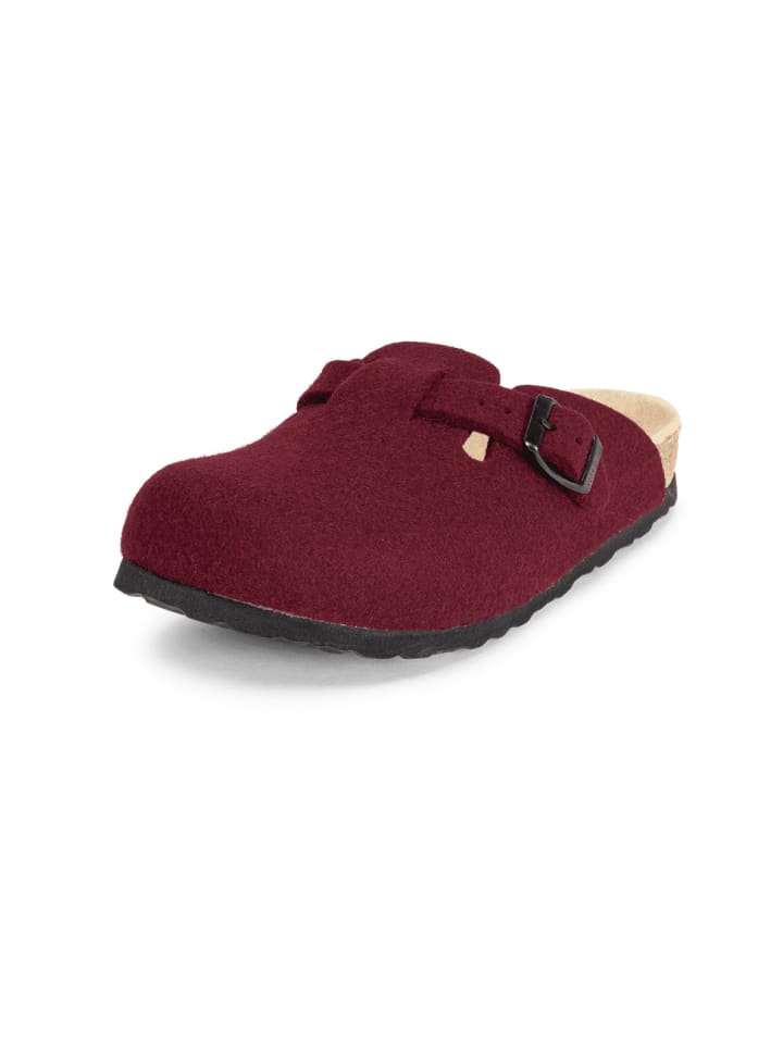 Wollfilz Clogs in bordeaux