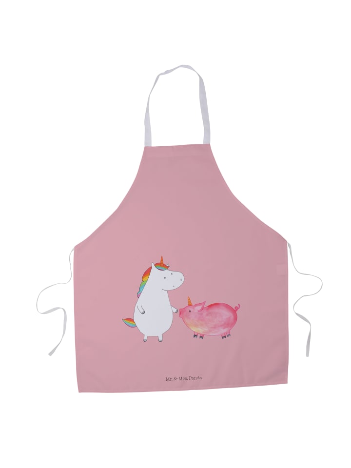 Schürze Einhorn Schwein ohne Spruch in Rot Pastell