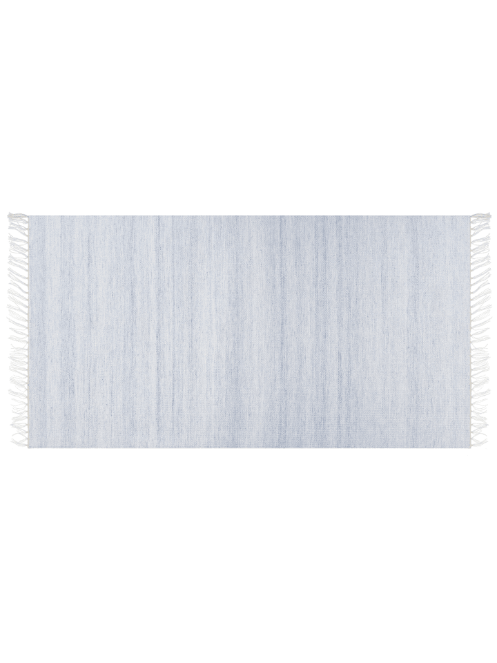 Geflochtener Teppich MALHIA in Blau - (W) 80 x (H) 0.5 x (L) 150 cm