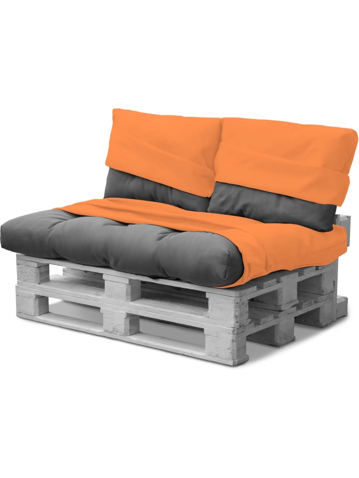 Wasserdichte Palettenkissenbezüge 3-teilig Manduria in Orange