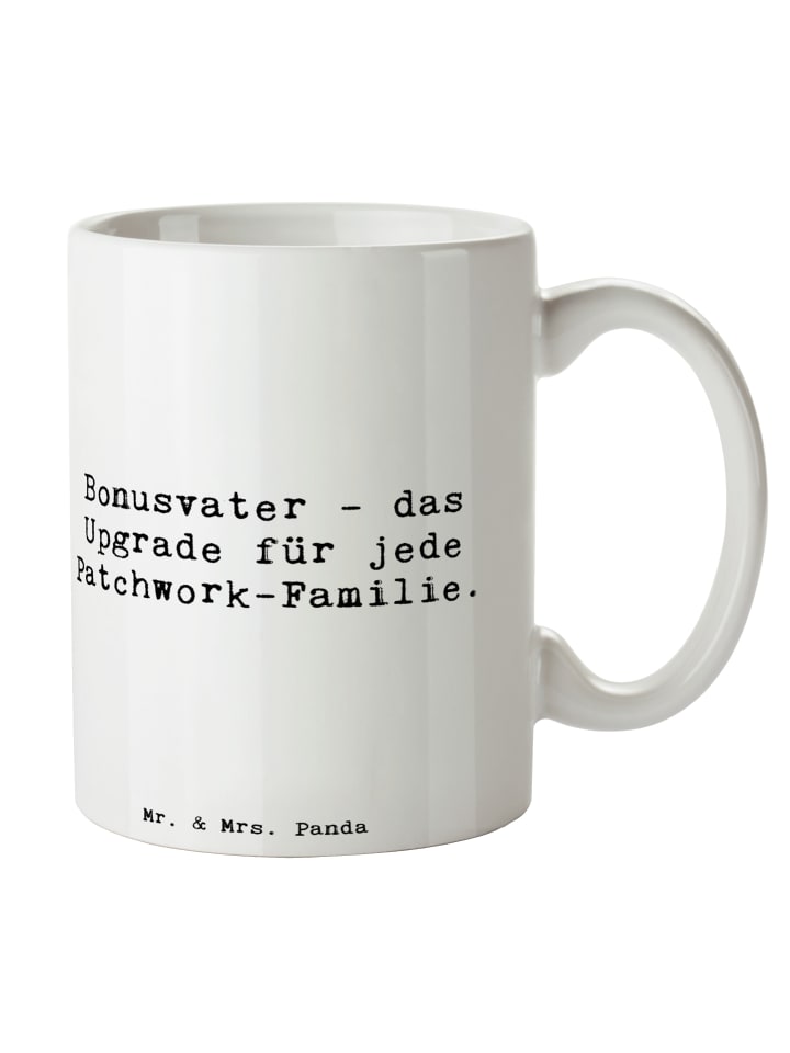 Tasse Bonusvater Upgrade mit Spruch in Weiß