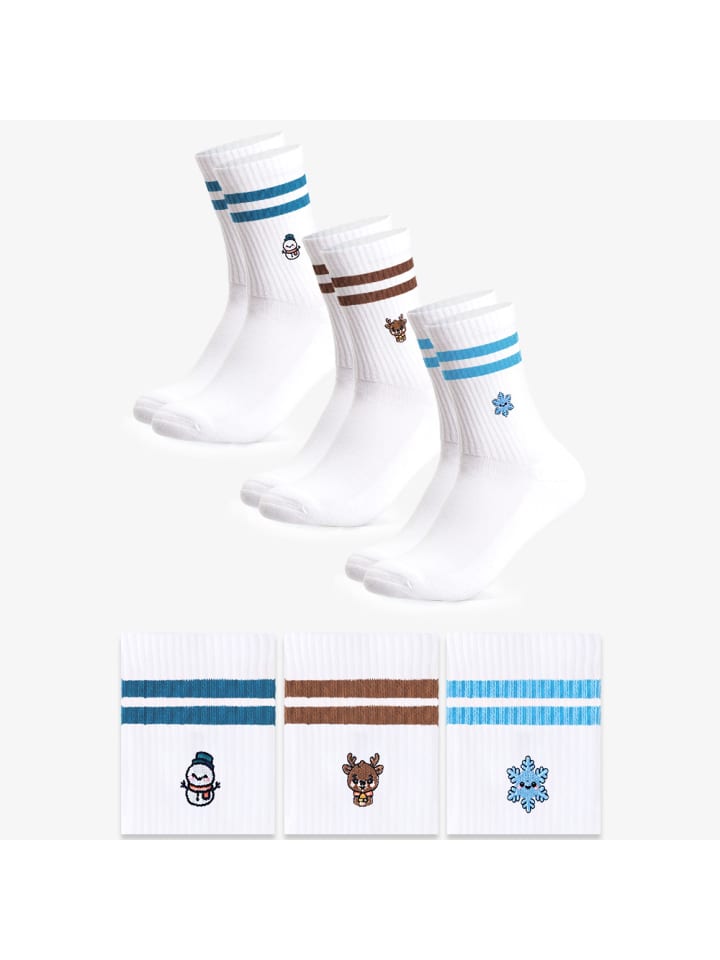 3er Pack Weihnachts Tennissocken Rudi in Xmas2