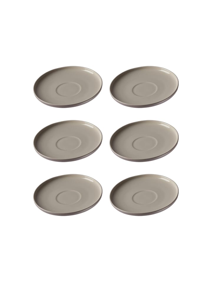6er Set Kaffeeuntertassen Jasper in Taupe ø 15.0 cm