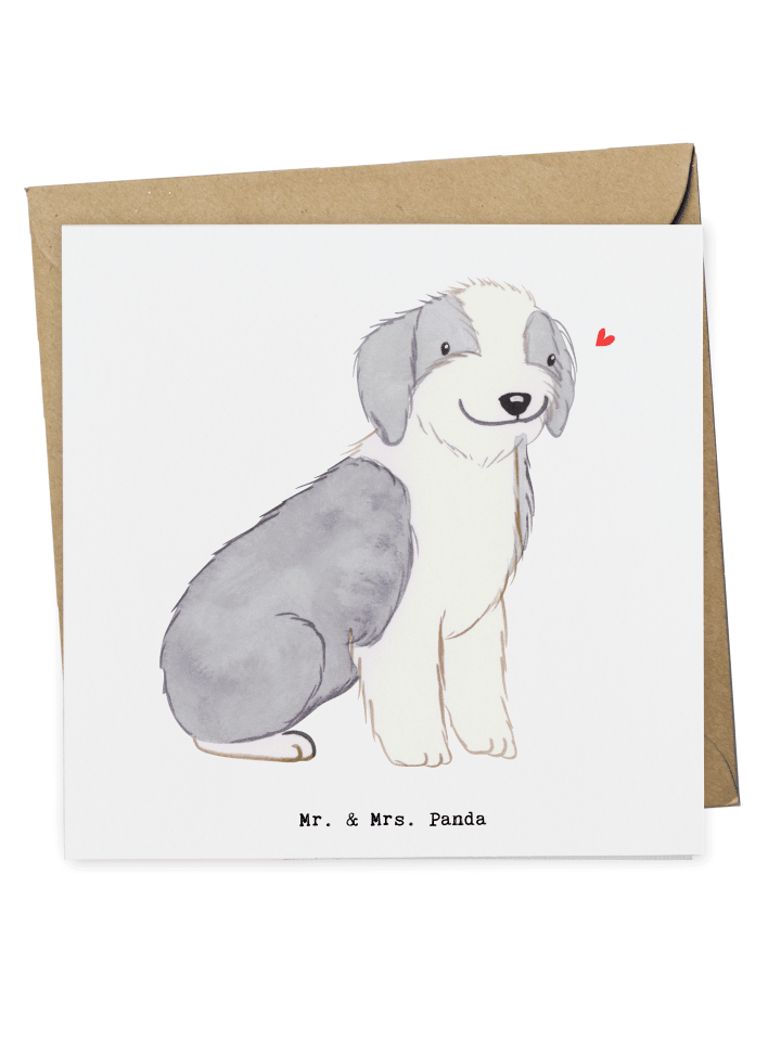 Deluxe Karte Bearded Collie Moment ohne Spruch in Weiß