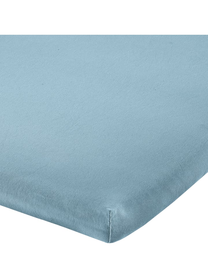 Single-Jersey Topper-Spannbettlaken Freising in blau